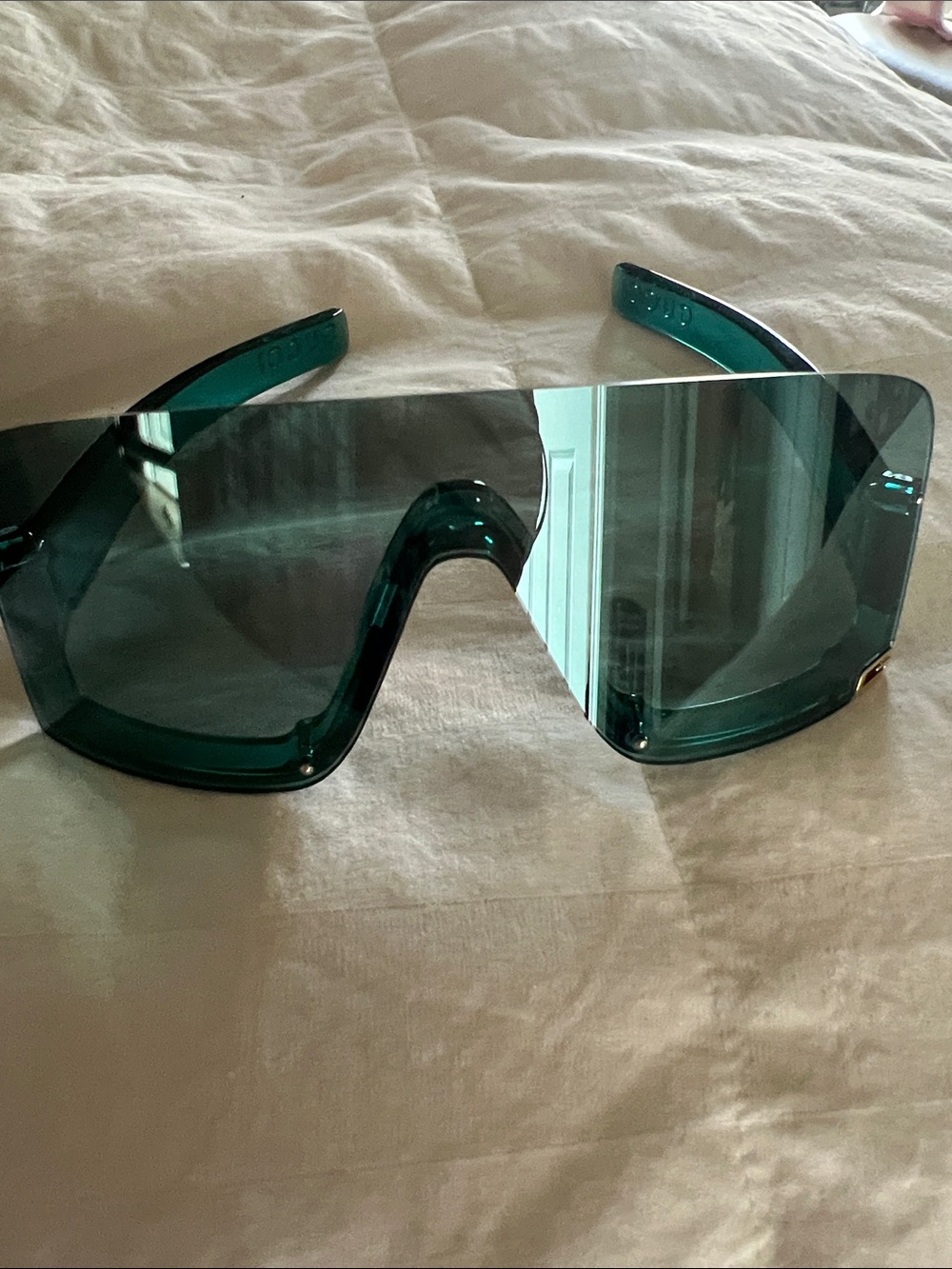 Gucci Teal Shield Sunglasses